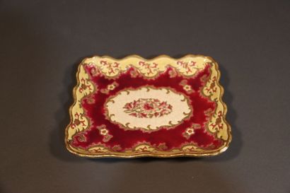 LONGWY. Dish in enamelled and cracked earthenware...