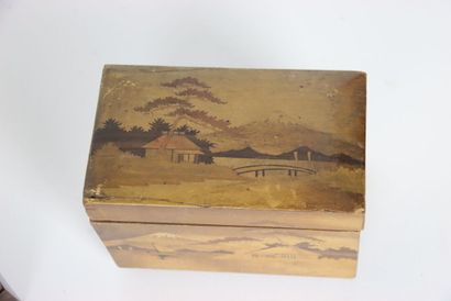 Meeting of four boxes in marquetry, mother-of-pearl...