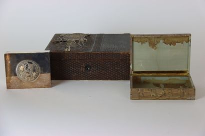 Meeting of boxes including a hard stone box,...
