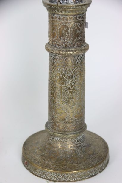 PERSIA, XIXth century. Pique-cierge in chased...