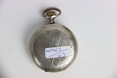 Silver pocket watch, 8 days Hebdomas. Arabic...
