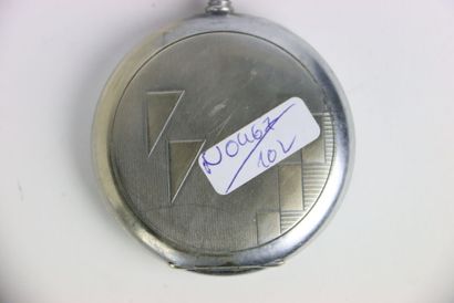 Pocket watch in silver plated metal. Arabic...