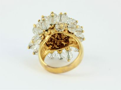 Ring in 14k yellow gold (585/1000) and gilded...