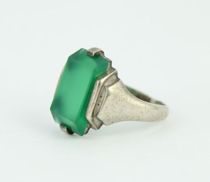 Bague en argent art déco tank (800/1000)...