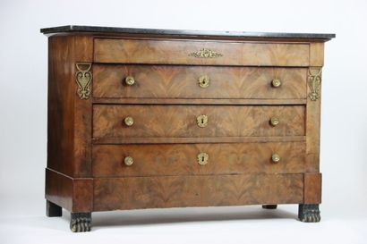 Mahogany and flamed mahogany veneer chest...