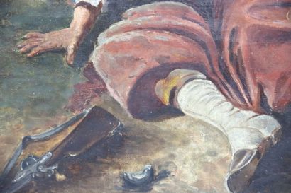 French school of the 19th century. The wounded...