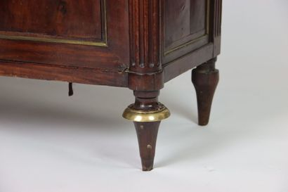 Mahogany veneered desk with brass scrapers,...