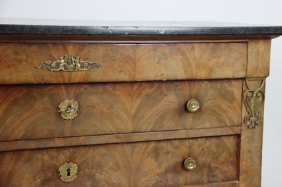Mahogany and flamed mahogany veneer chest...