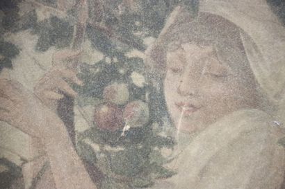 Alphonse MUCHA (1860-1939). Young women picking...