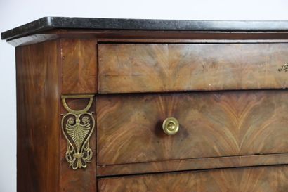 Mahogany and flamed mahogany veneer chest...