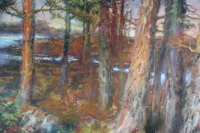 Edvard LINDSKOG (Swedish, 1875-?) Trees near...