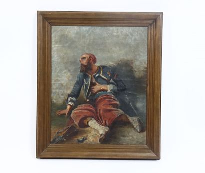 French school of the 19th century. The wounded...