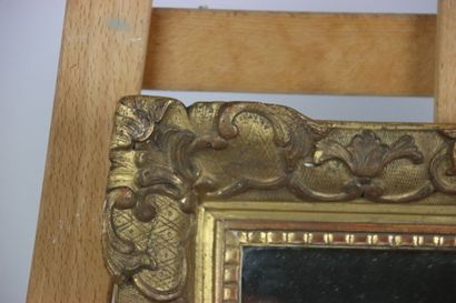 Carved and gilded wood mirror with foliage...