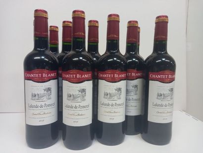 12 bouteilles de Lalande de Pomerol 2019,...