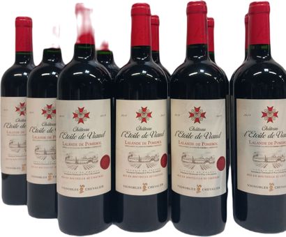 12 bouteilles de LALANDE-DE-POMEROL 2019,...