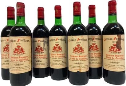 7 bouteilles de Côte de Castillon 1983, Château...