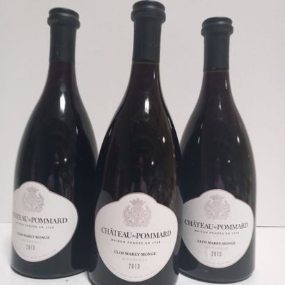 3 bouteilles de Château de Pommard 2013 Le...