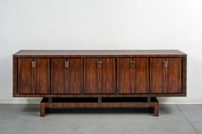 Buffet enfilade en placage de macassar, il...