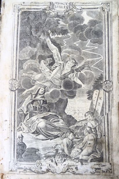 Bible en allemand, 1733, important couverte...
