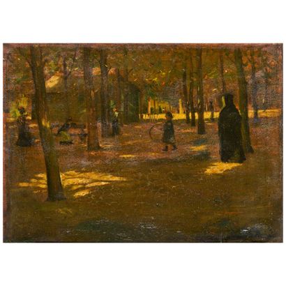 École française du XIXe. Le jardin du Luxembourg...