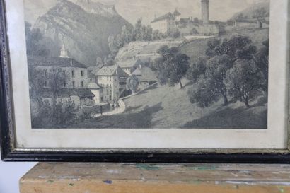 Lot constitué de 3 gravures représentant...