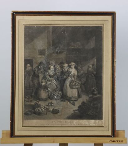 École du XXe siècle. Gravure représentant...