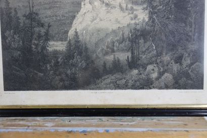 Lot constitué de 3 gravures représentant...