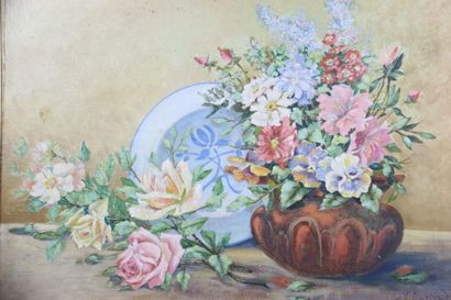 École française du XXe. Nature morte. Huile...