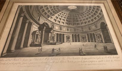 View of the Roman Pantheon. Engraving. 18th...