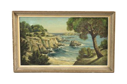20th century school. Seaside landscape with...