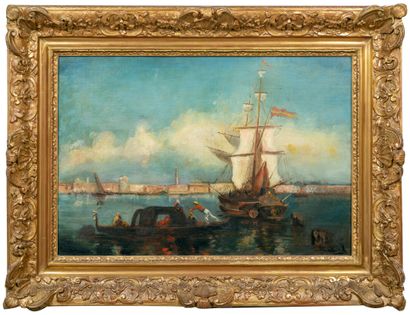 School of the XX th century. View of Venice...
