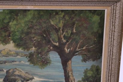 20th century school. Seaside landscape with...