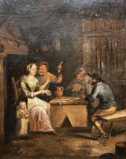 Tavern scene in the taste of the 17th century....