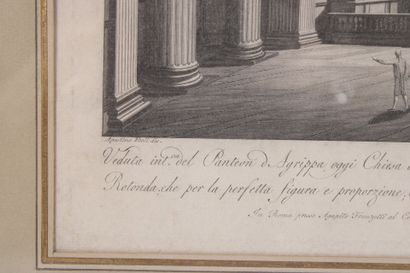View of the Roman Pantheon. Engraving. 18th...