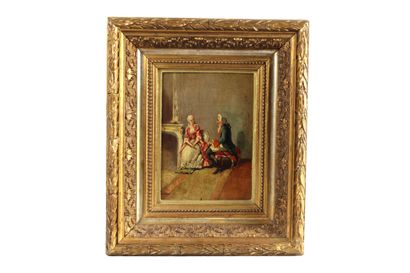 In the 18th century taste. Gallant scene....