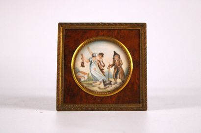 Late 18th century school. Begging scene with...