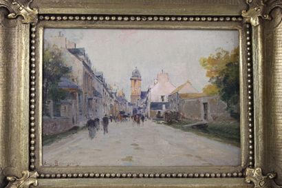 Eugène Bourgeois, (1855-1909). Animated city...