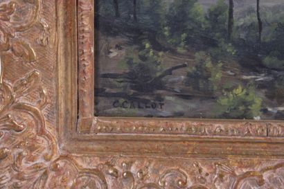 Georges CALLOT (1857-1903). Forest landscape....