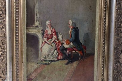 In the 18th century taste. Gallant scene....