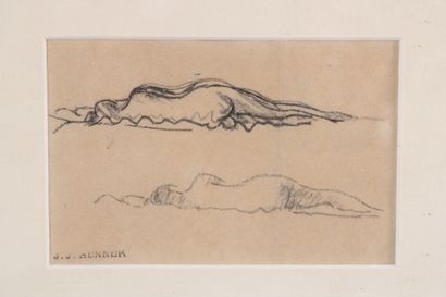 Jean Jacques HENNER (1829 - 1905). Two nude...