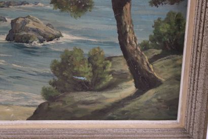 20th century school. Seaside landscape with...