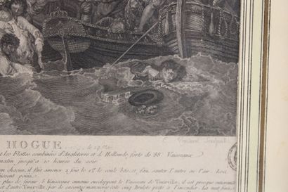 Combat de la Hogue. Engraving. Work of the...