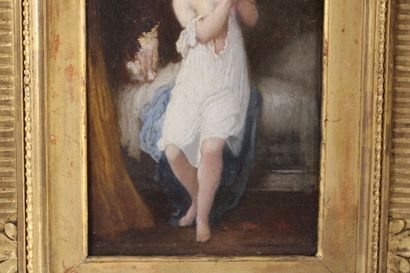 19th century school. Intimate scene of a...