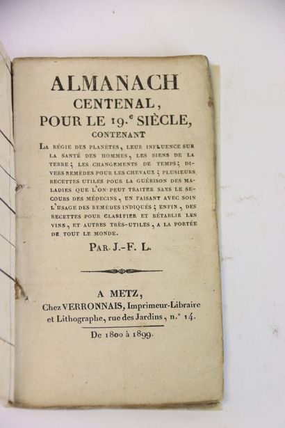 [METZ] - J. F. L. Almanach centenal, pour...