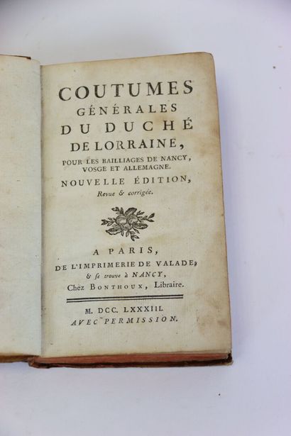 [NANCY] - Coutumes générales du duché de...