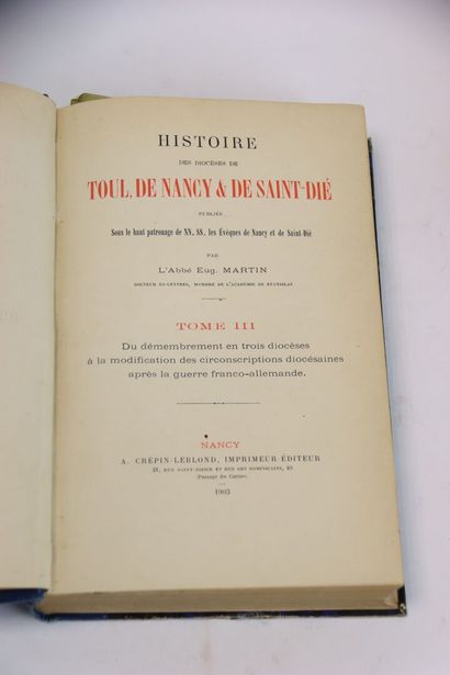 MARTIN (abbé Eug.) - Histoire des Diocèses...
