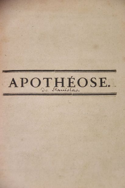 MOLET (Curé de Millery) - Apothéose (De Stanislas)...