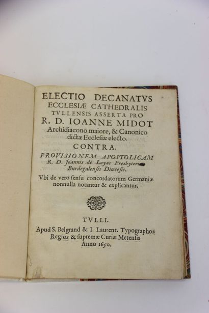 MIDOT (Jean) - Electio decanatus ecclesiae...