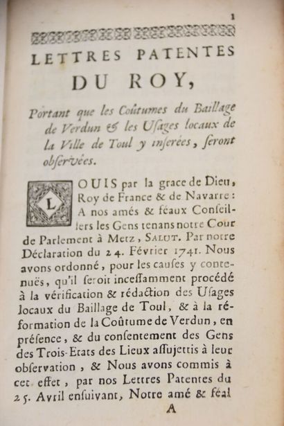 [MEUSE] - Coutumes générales de la ville...