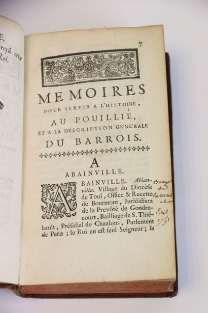 [MEUSE] - [MAILLET (M. de)] - Mémoires alphabétiques...